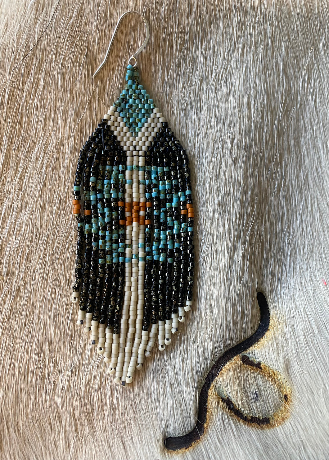 Turquoise star beaded earrings