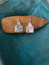 Load image into Gallery viewer, Turquoise ear tag earrings
