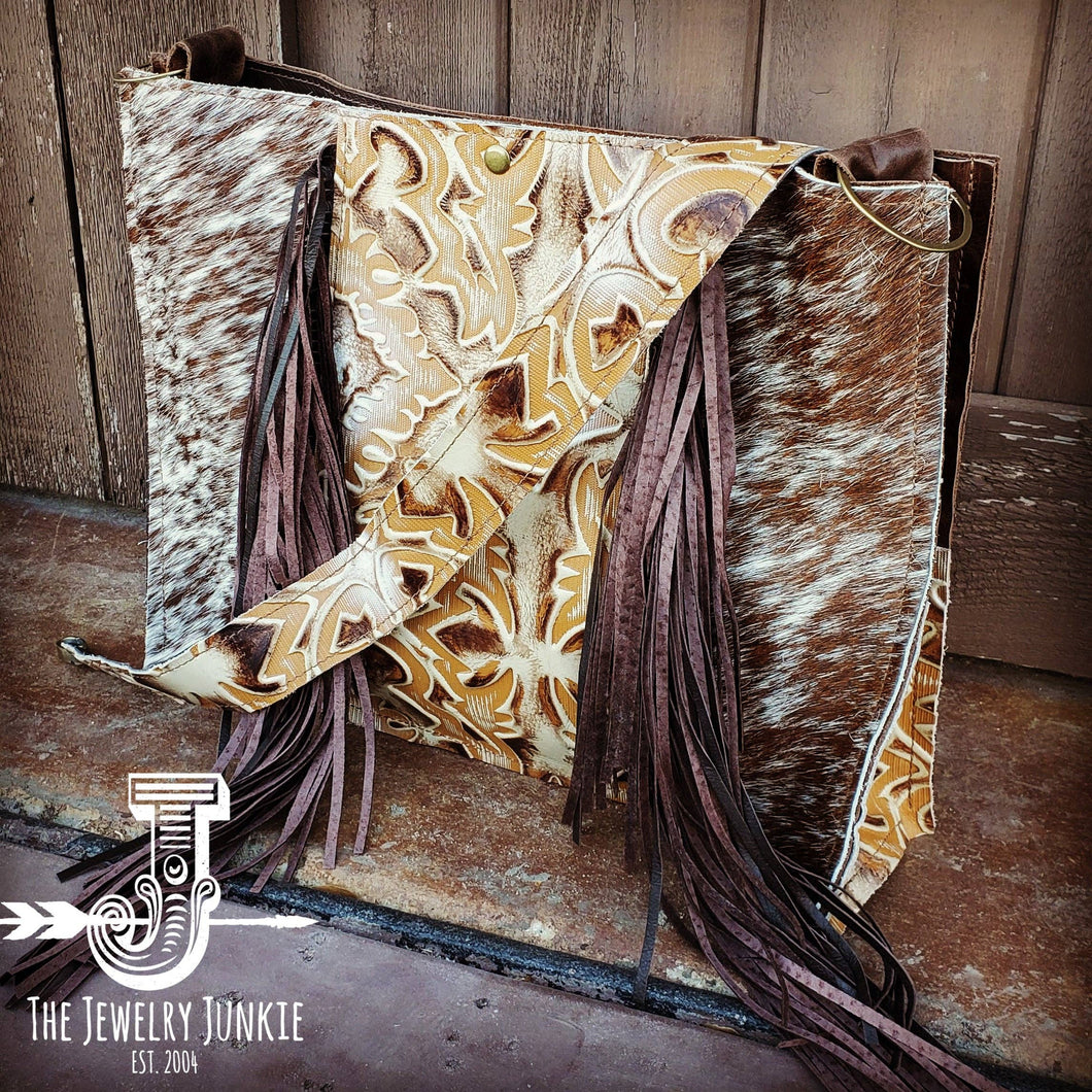 Large Box Bag Hair on Hide with Sienna Laredo Insert and Fringe 506k